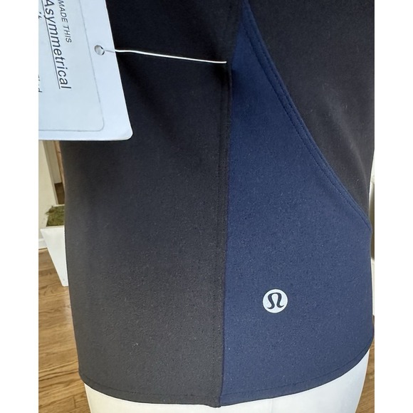 Lululemon Nulu Asymmetrical Bodysuit Black True Navy Size 8 Buttery Soft Yoga - Picture 9 of 12